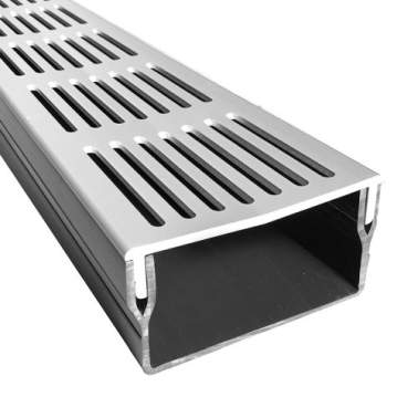 U-Drain afvoergoot WaterWijs 5x10x100cm zilver