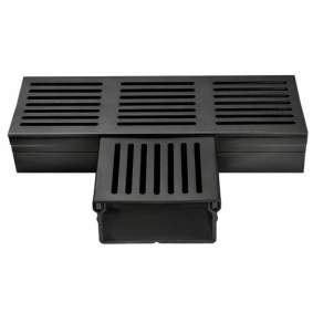 U-Drain afvoergoot WaterWijs 5x10cm T koppelstuk zwart