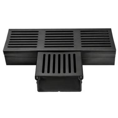 U-Drain afvoergoot WaterWijs 5x10cm T koppelstuk zwart