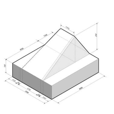 Bochtbeschermblok 50x60x40cm reflex white