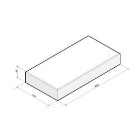 Halve betontegels 15x30x4,5cm wit
