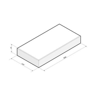 Halve betontegels 15x30x4,5cm wit