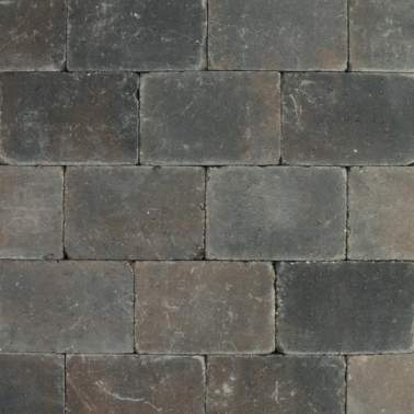 Metro trommelsteen 20x30x6 cm Bruin/Zwart genuanceerd