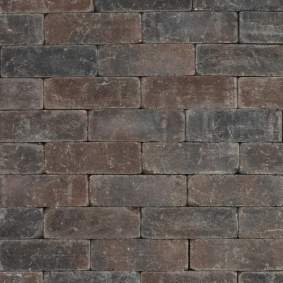 Metro trommelsteen 21x7x7 cm Bruin/Zwart genuanceerd