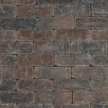 Metro trommelsteen 21x7x7 cm Bruin/Zwart genuanceerd