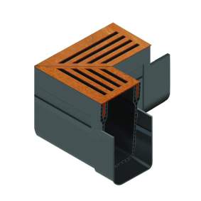 ACO Slim-line goot cortenstaal hoekelement