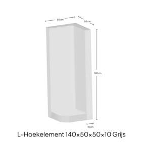 L-element hoek grijs zichtbeton 140x50x50x10cm