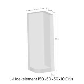 L-element hoek grijs zichtbeton 150x50x50x10cm