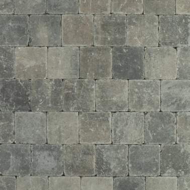 Metro trommelsteen 15x15x6 cm S Grijs/Zwart genuanceerd