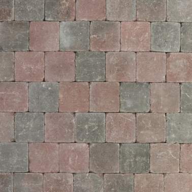 Metro trommelsteen 15x15x6 cm S Rood genuanceerd