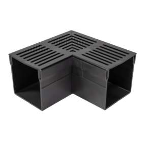 Star Drain mini lijngoot zwart hoekstuk 6,5x6cm