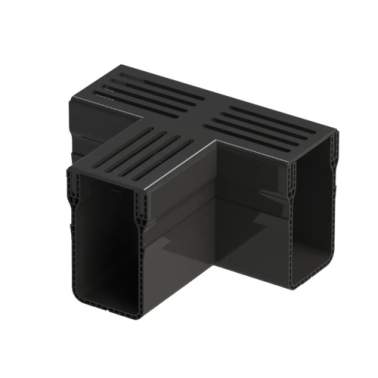 Star Drain lijngoot zwart t-stuk 6,5x10cm