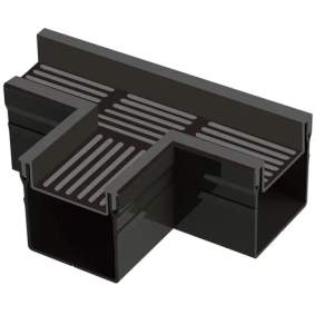 Top Stone lijngoot zwart t-stuk 10x10cm