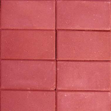 Halve betontegels 15x30x4,5cm rood