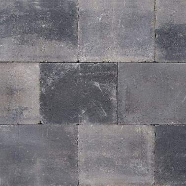 Antieke trommelsteen 20x30x6cm grijs zwart