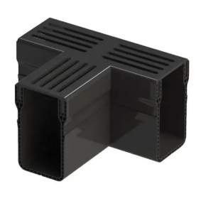 Aquadrain 6,5cm tee section black grating